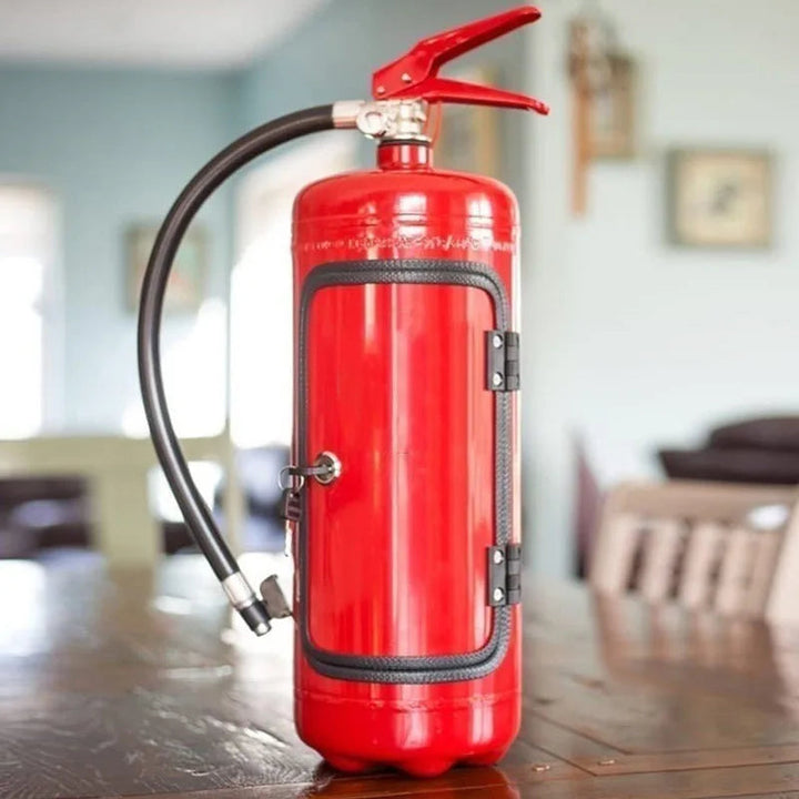 Getränkezubehör im Feuerlöscher-Design, ideal für Flaschenaufbewahrung, rot und kreativ - perfekter Hingucker für die Bar.