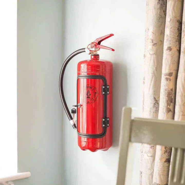 Getränkezubehör im Feuerlöscher-Design, ideal für Flaschenaufbewahrung, rot und kreativ - perfekter Hingucker für die Bar.