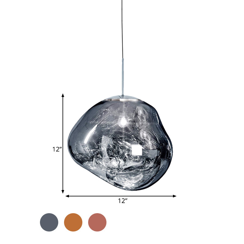 Moderne Glas-Pendelleuchte, rauchgrau, 30 cm, stilvolles Beleuchtungsdesign für Wohnzimmer.