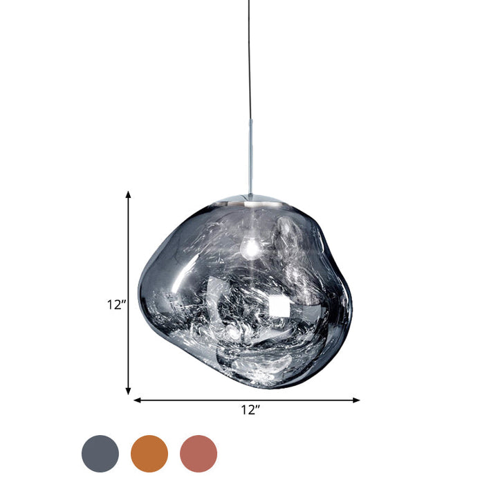 Moderne Glas-Pendelleuchte, rauchgrau, 30 cm, stilvolles Beleuchtungsdesign für Wohnzimmer.