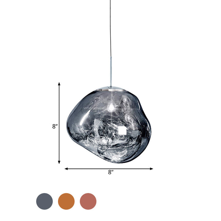 Moderne Glas-Pendelleuchte, rauchgrau, 20 cm, für Wohnzimmer oder Esszimmerbeleuchtung.