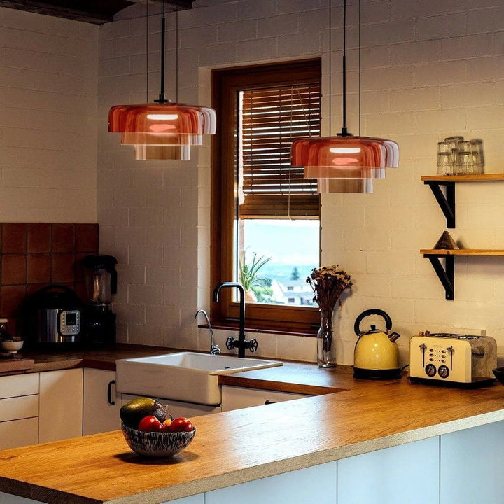 Nordische Glas-Pendelleuchte für Wohnzimmer