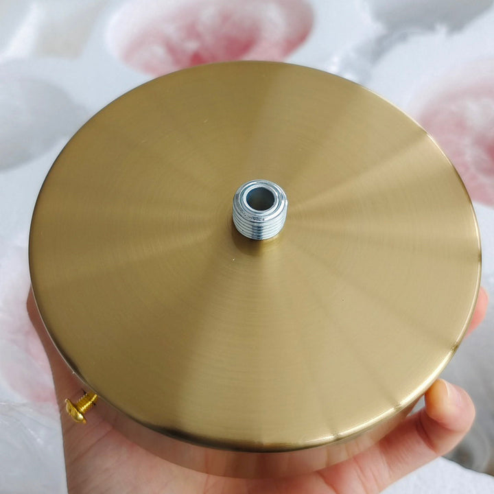 Goldene Deckenrosette für Kronleuchter, Metall, rund, modernes Design, Lampenbefestigung.