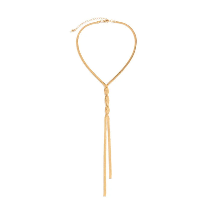 Geflochtener Leder-Bolo-Tie in Beige mit verstellbarem Verschluss für Damenmode.