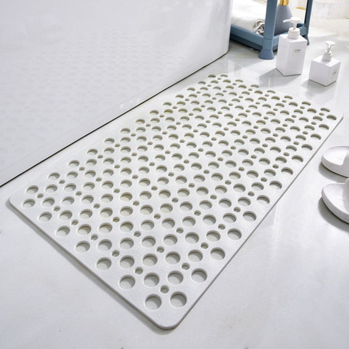 Graue Luxus Anti-Rutsch Duschmatte mit Saugnäpfen, rutschfest, hygienisch, wasserabweisend in modernem Design.