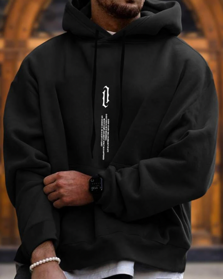 "Grauer Herrenpullover mit Kapuze, weiches Material, perfekter Sitz, vielseitig, zeitloser Stil für modebewusste Männer"