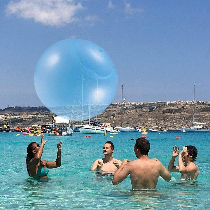 "Großer, transparenter Bubble-Ball für Outdoor-Spaß, flexibel und robust, ideal für Kinder und Erwachsene im Garten."