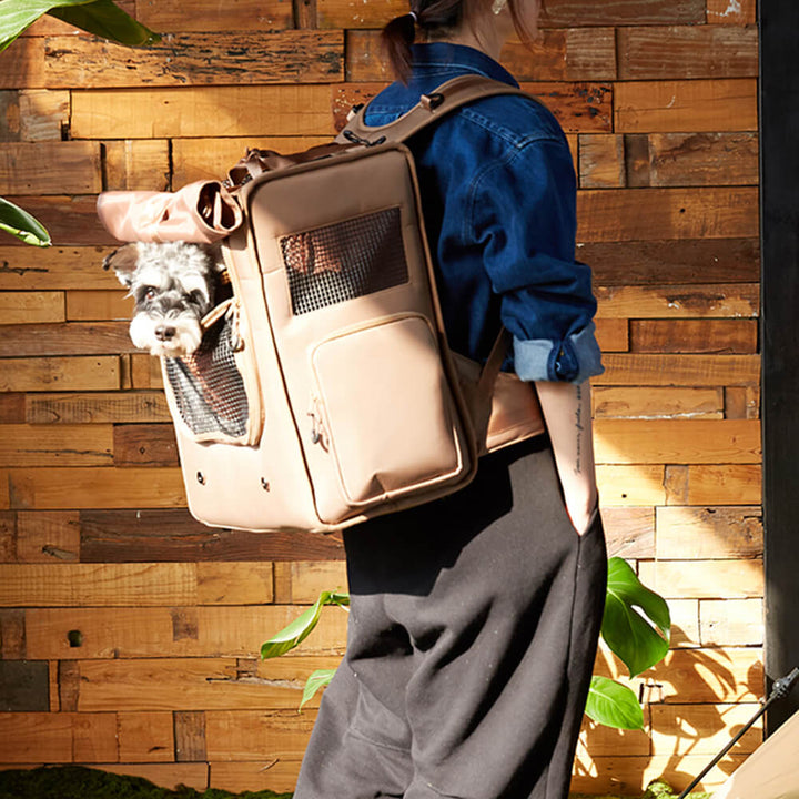 "Großer, wasserdichter Haustier-Rucksack mit atmungsaktivem Mesh, ideal für unterwegs, geräumig und stilvoll."