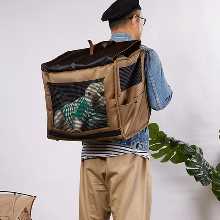 "Großer, wasserdichter Haustier-Rucksack mit atmungsaktivem Mesh, ideal für unterwegs, geräumig und stilvoll."