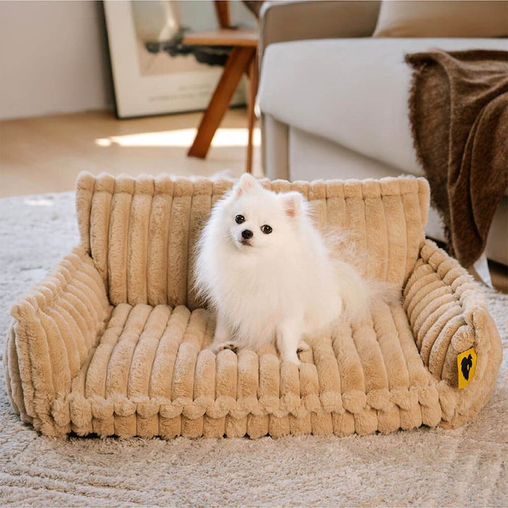 "Großes orthopädisches Hundekissen, flauschig, waschbar, mit weichem Lammfellimitat und ergonomischem Design für Komfort."