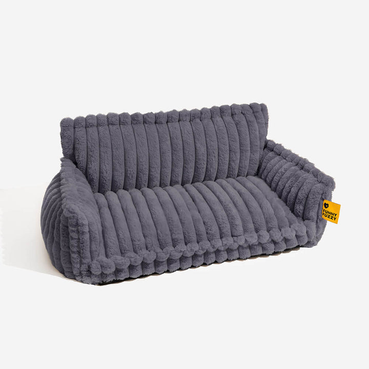 "Großes orthopädisches Hundekissen, flauschig, waschbar, mit weichem Lammfellimitat und ergonomischem Design für Komfort."