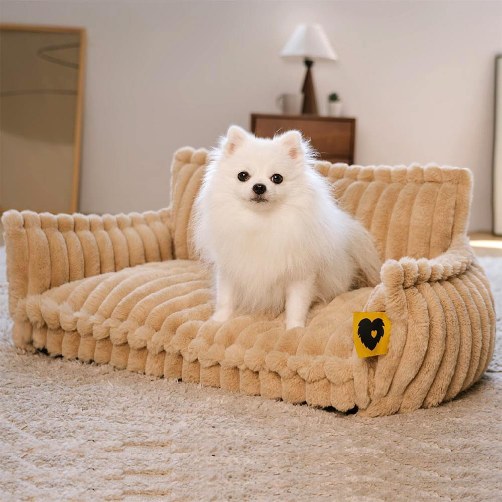 "Großes orthopädisches Hundekissen, flauschig, waschbar, mit weichem Lammfellimitat und ergonomischem Design für Komfort."