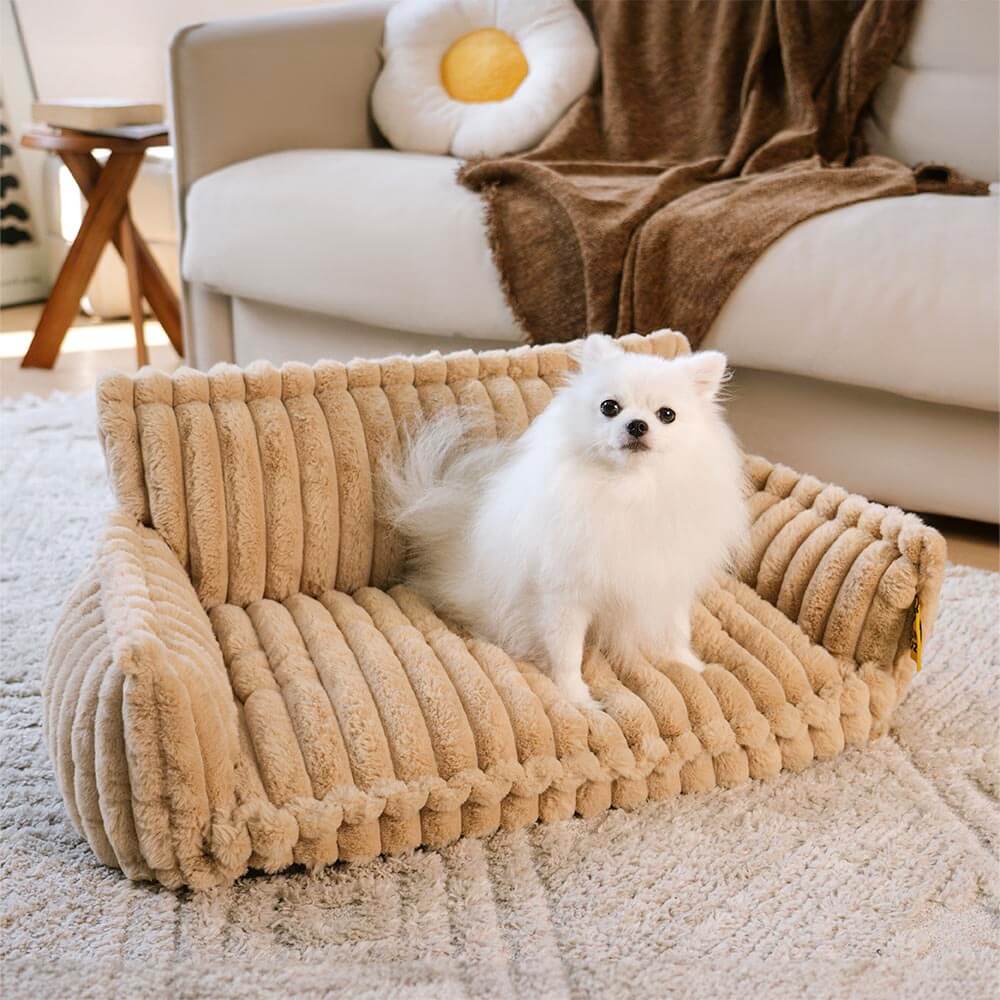 "Großes orthopädisches Hundekissen, flauschig, waschbar, mit weichem Lammfellimitat und ergonomischem Design für Komfort."