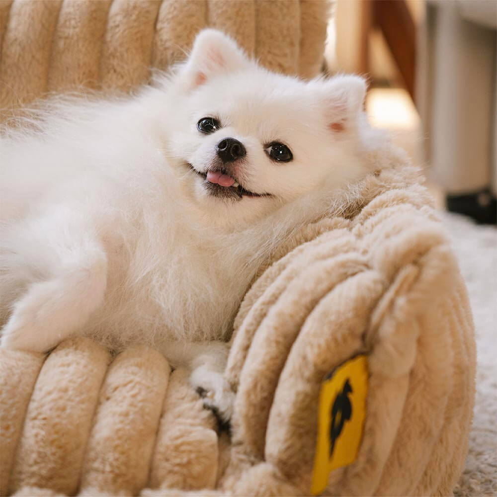 "Großes orthopädisches Hundekissen, flauschig, waschbar, mit weichem Lammfellimitat und ergonomischem Design für Komfort."