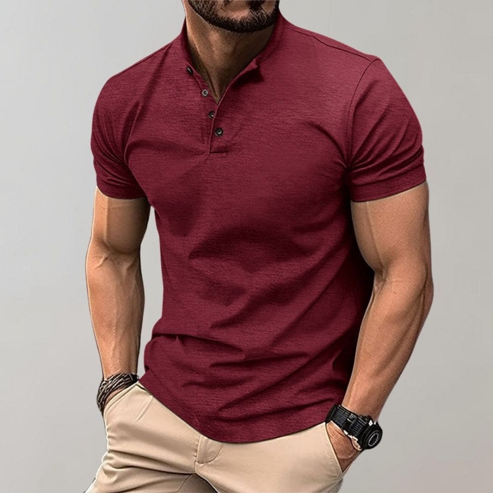 Grünes Herren Polo Shirt aus hochwertigen Materialien, klassisches Design, stilvolle Knopfleiste für zeitlose Eleganz.
