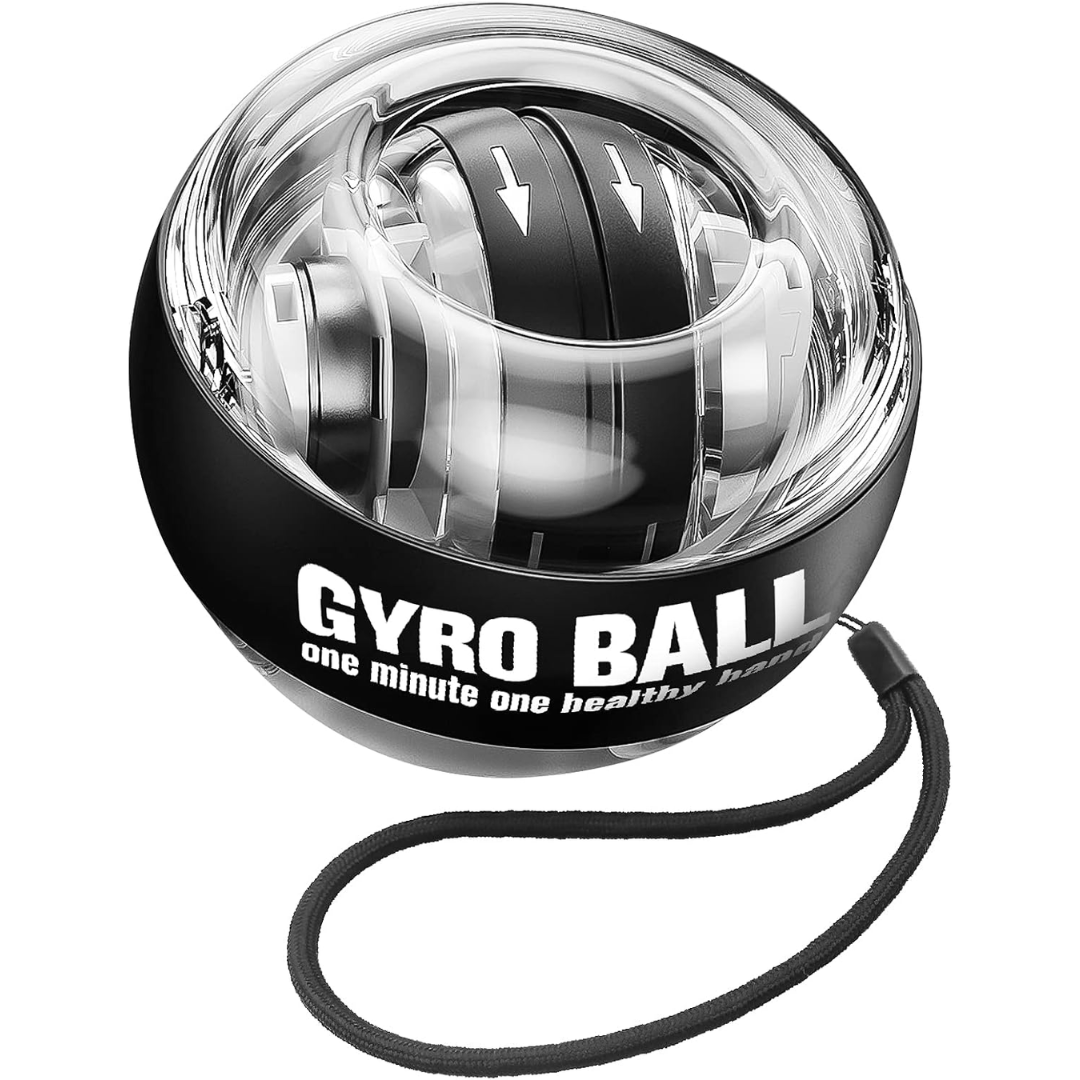 "Gyropower Unterarmtrainer für effektives Griffkrafttraining, kompakt, aus Kunststoff und Metall, ideal für Sport und Musik."