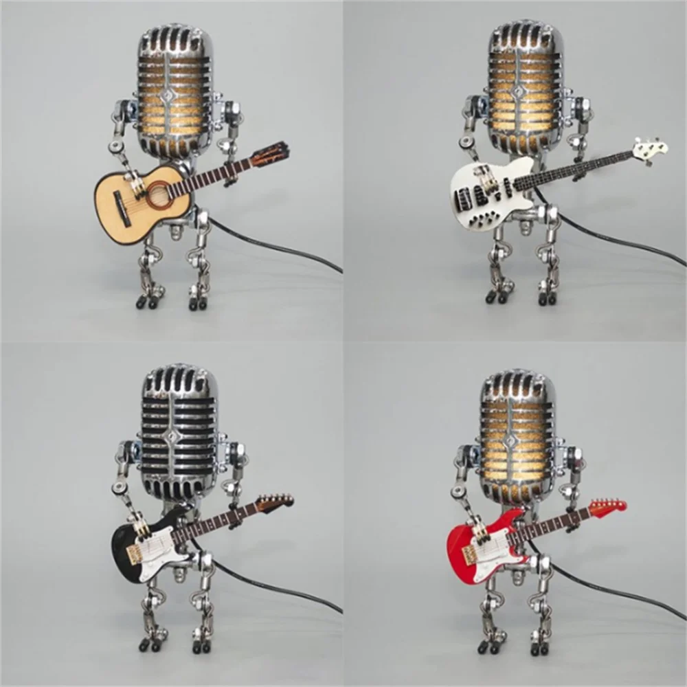 Roboter-Lampe mit Gitarre für einen modernen Touch