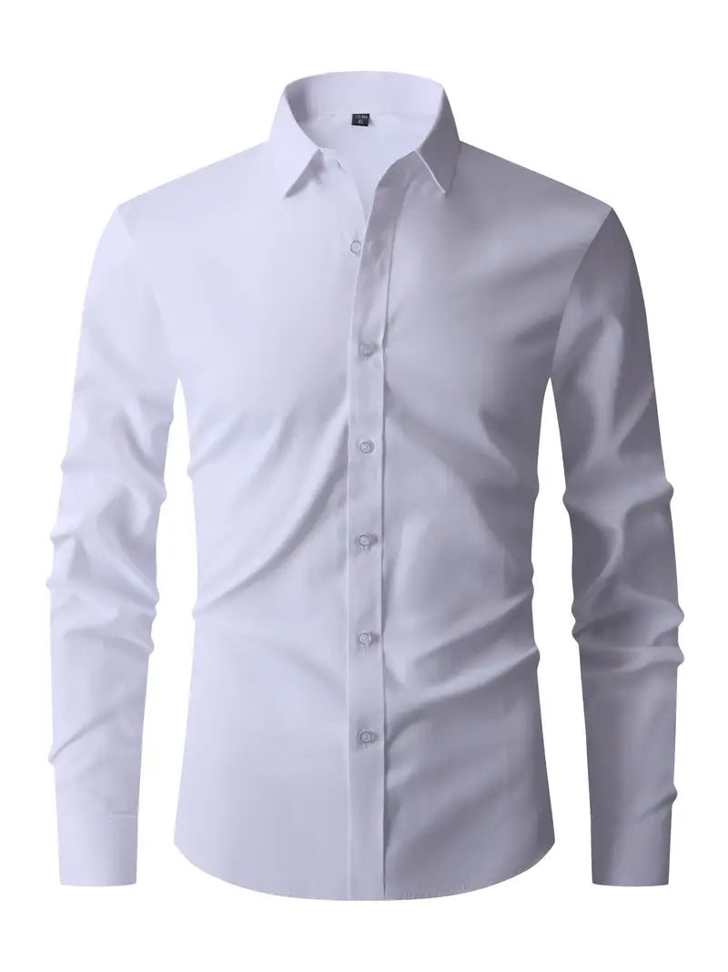 Halbformelles Herren Langarmhemd in Hellblau, elegant und vielseitig, ideal für Geschäfts- und Freizeitaktivitäten.