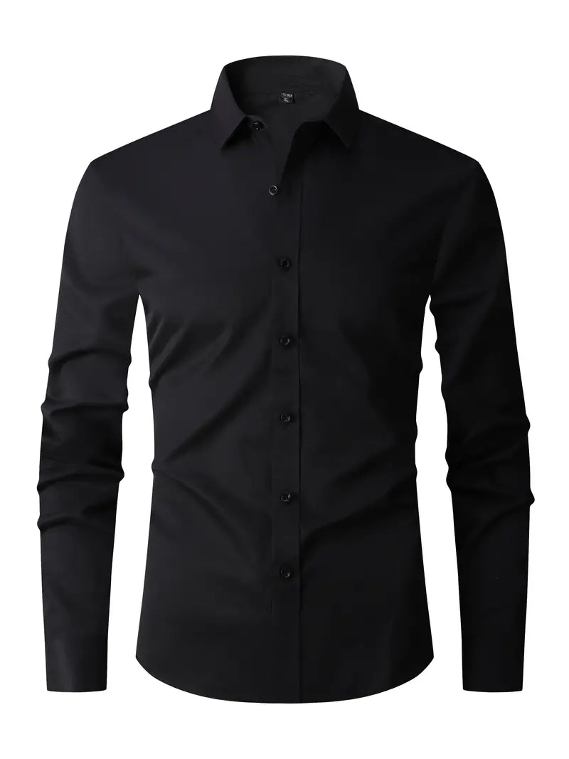 Halbformelles Herren Langarmhemd in Hellblau, elegant und vielseitig, ideal für Geschäfts- und Freizeitaktivitäten.