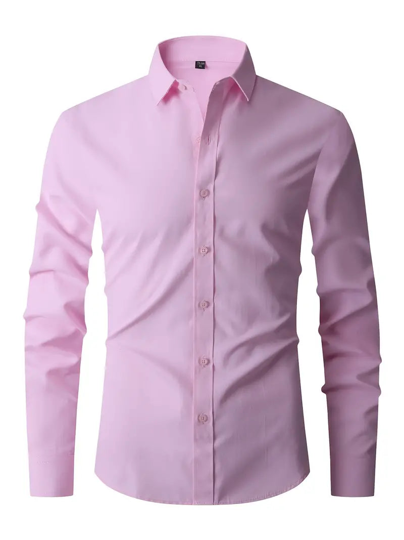 Halbformelles Herren Langarmhemd in Hellblau, elegant und vielseitig, ideal für Geschäfts- und Freizeitaktivitäten.