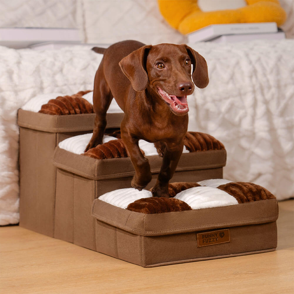 "Handgefertigte Hundetreppe mit Stauraum, gelenkschonend, elegantes Design, einfacher Aufbau, robuste Pet Supplies"