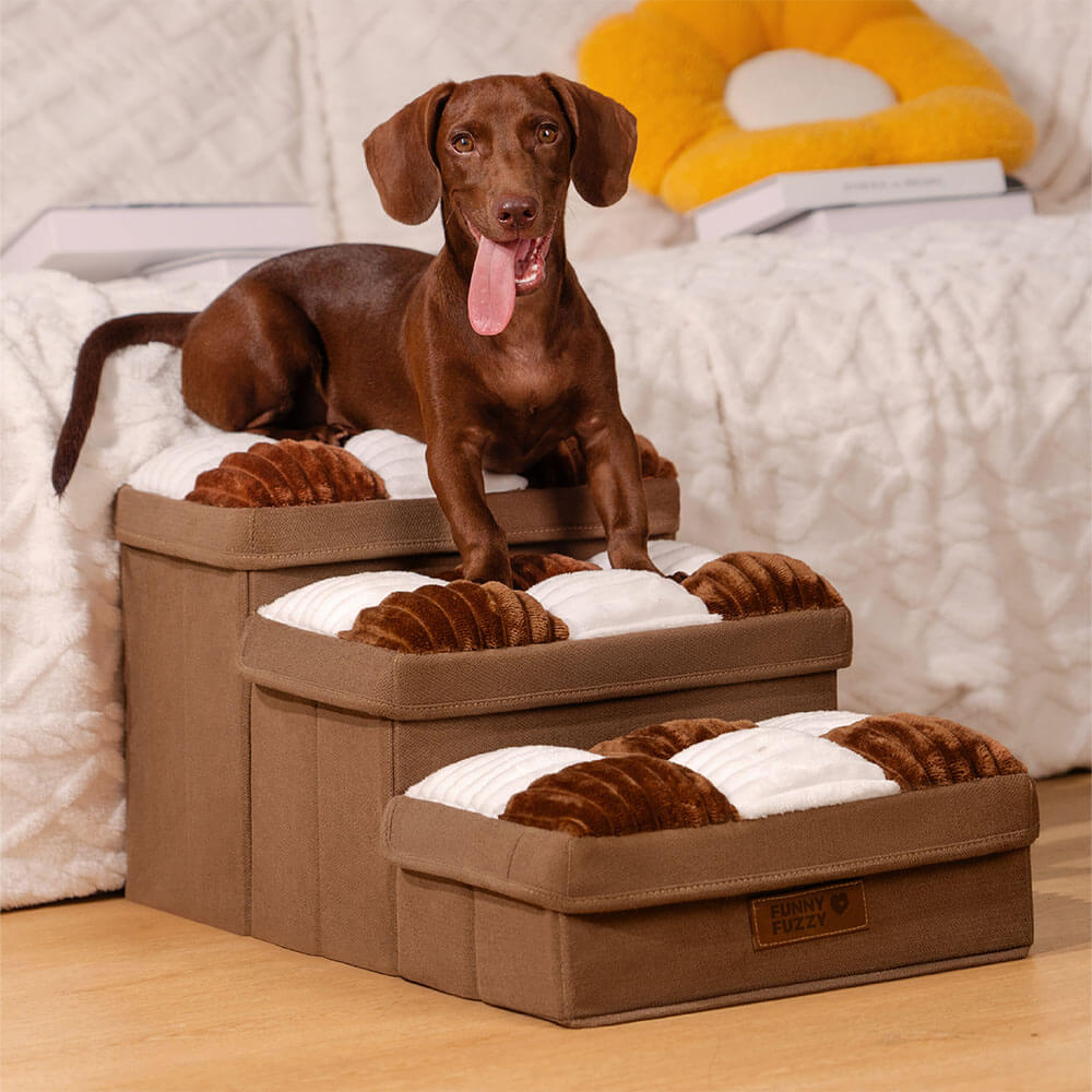 "Handgefertigte Hundetreppe mit Stauraum, gelenkschonend, elegantes Design, einfacher Aufbau, robuste Pet Supplies"