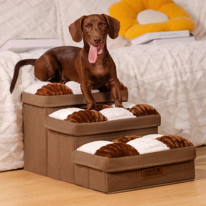 "Handgefertigte Hundetreppe mit Stauraum, gelenkschonend, elegantes Design, einfacher Aufbau, robuste Pet Supplies"
