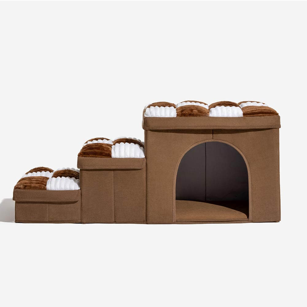 "Handgefertigte Hundetreppe mit Stauraum, gelenkschonend, elegantes Design, einfacher Aufbau, robuste Pet Supplies"