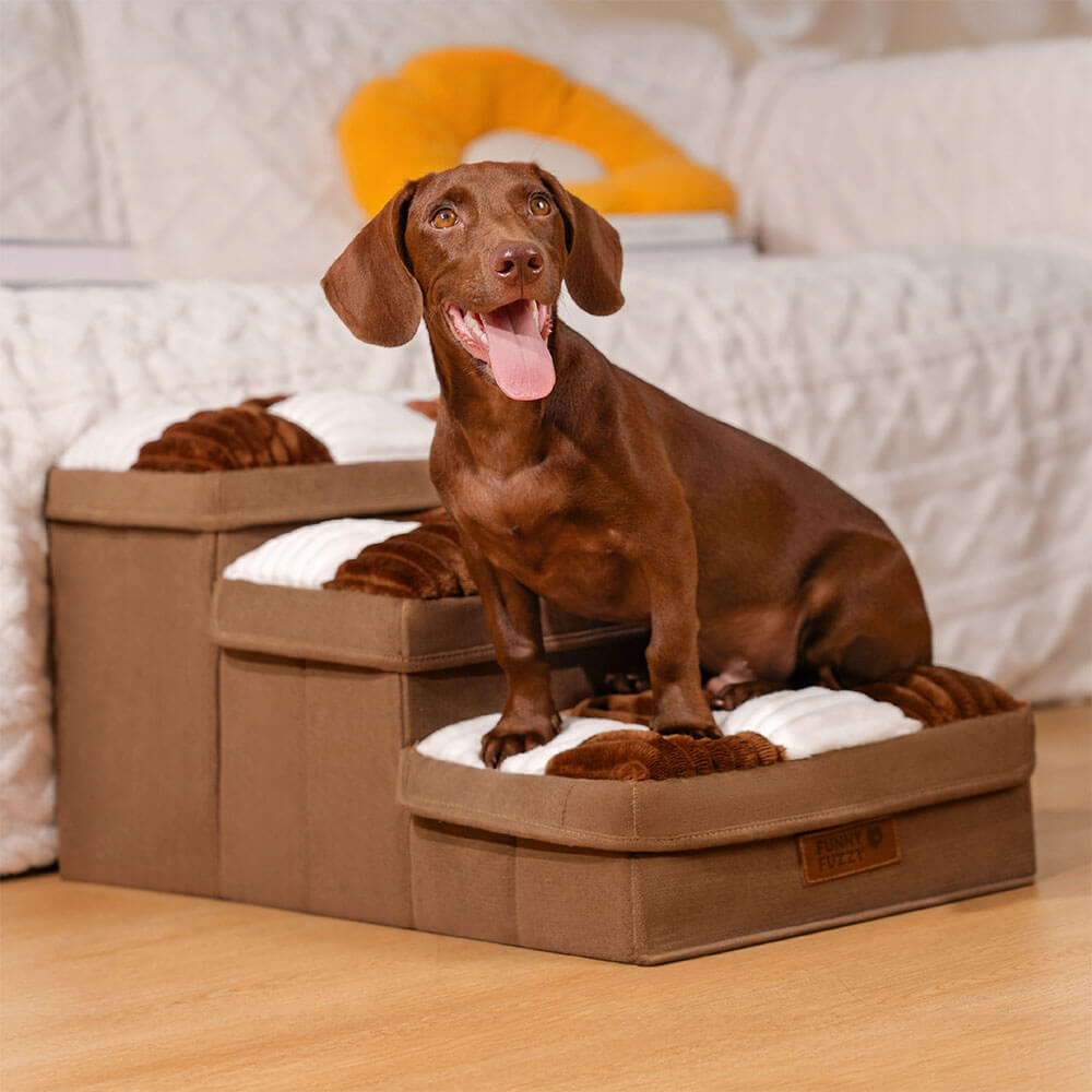 "Handgefertigte Hundetreppe mit Stauraum, gelenkschonend, elegantes Design, einfacher Aufbau, robuste Pet Supplies"