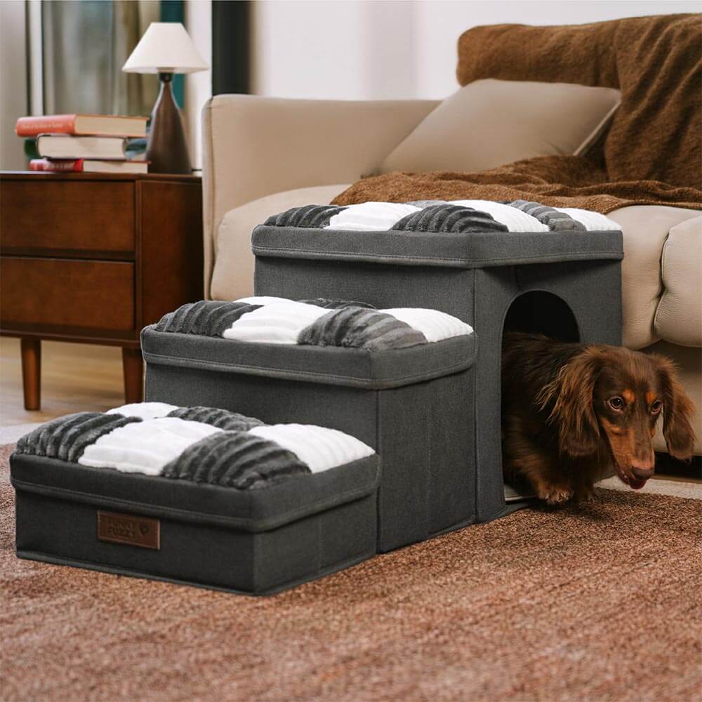 "Handgefertigte Hundetreppe mit Stauraum, gelenkschonend, elegantes Design, einfacher Aufbau, robuste Pet Supplies"