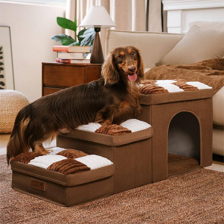 "Handgefertigte Hundetreppe mit Stauraum, gelenkschonend, elegantes Design, einfacher Aufbau, robuste Pet Supplies"