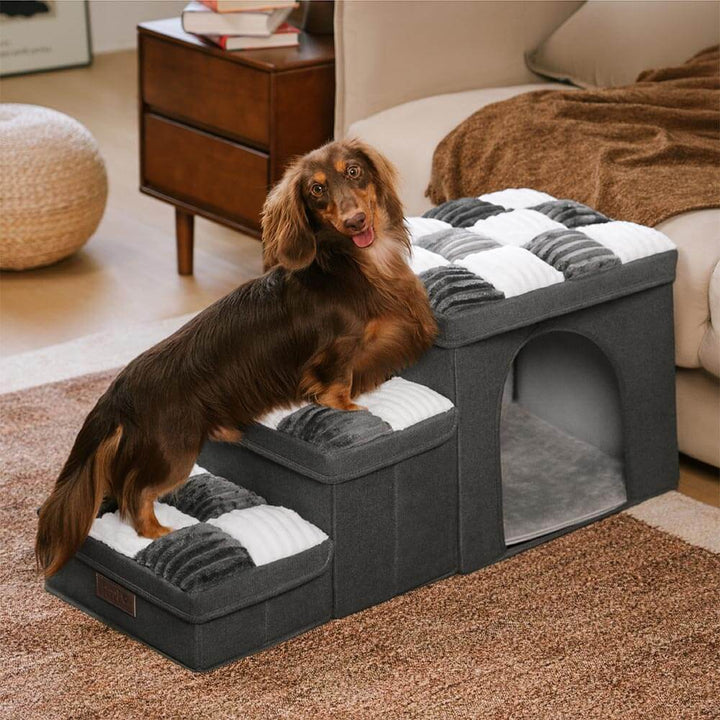 "Handgefertigte Hundetreppe mit Stauraum, gelenkschonend, elegantes Design, einfacher Aufbau, robuste Pet Supplies"