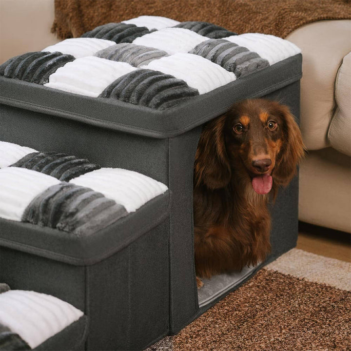 "Handgefertigte Hundetreppe mit Stauraum, gelenkschonend, elegantes Design, einfacher Aufbau, robuste Pet Supplies"
