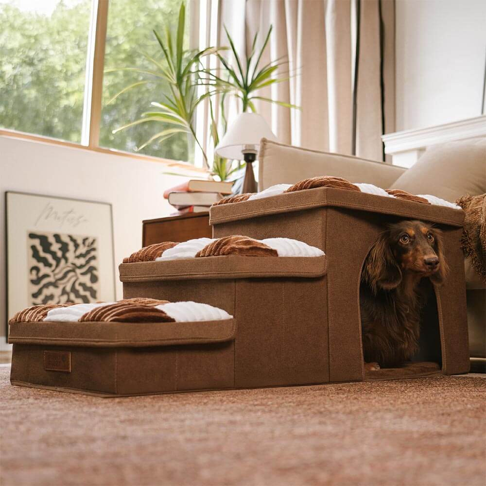 "Handgefertigte Hundetreppe mit Stauraum, gelenkschonend, elegantes Design, einfacher Aufbau, robuste Pet Supplies"