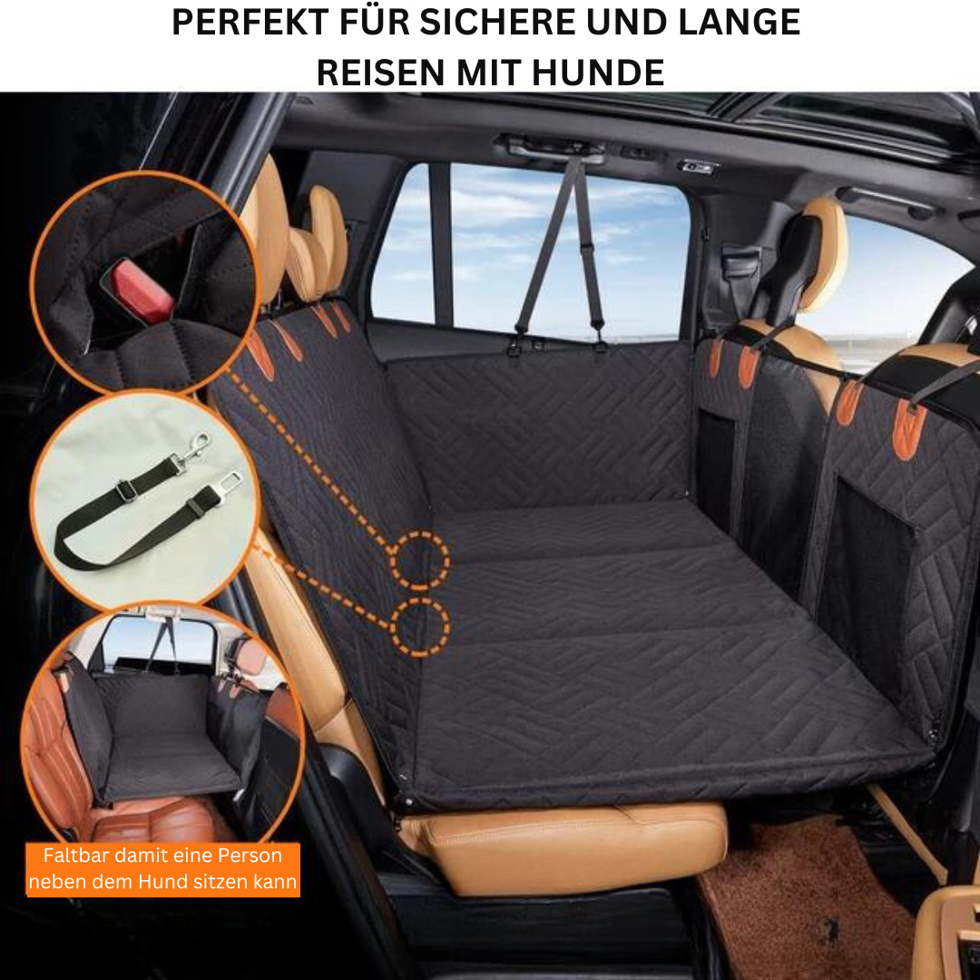 "Hartboden-Autositzerweiterung für Hunde - robust, wasserdicht, in Auto integriert für sichere, saubere Reisen mit Haustier"