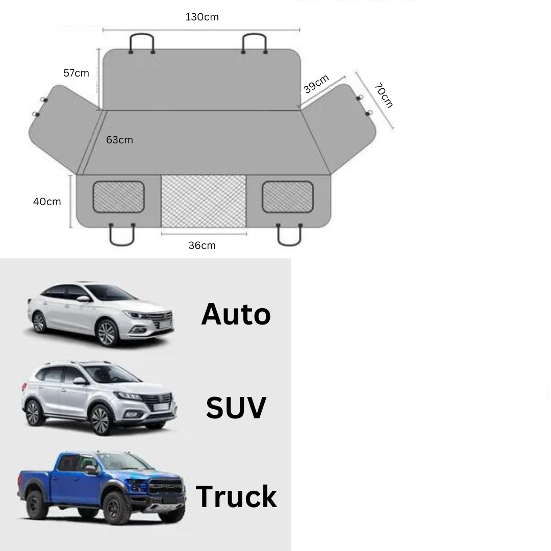 "Hartboden-Autositzerweiterung für Hunde - robust, wasserdicht, in Auto integriert für sichere, saubere Reisen mit Haustier"