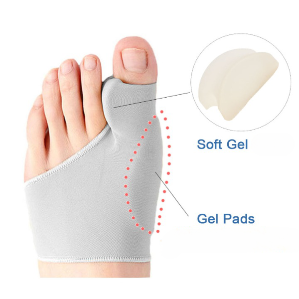 Hautfarbener Hallux Valgus Korrektor für Jugendliche, diskret und atmungsaktiv, bietet schmerzlindernden Komfort im Alltag.