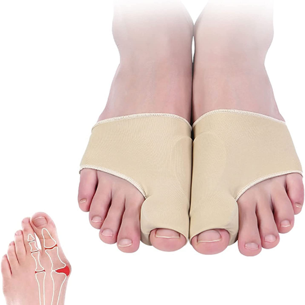 Hautfarbener Hallux Valgus Korrektor für Jugendliche, diskret und atmungsaktiv, bietet schmerzlindernden Komfort im Alltag.