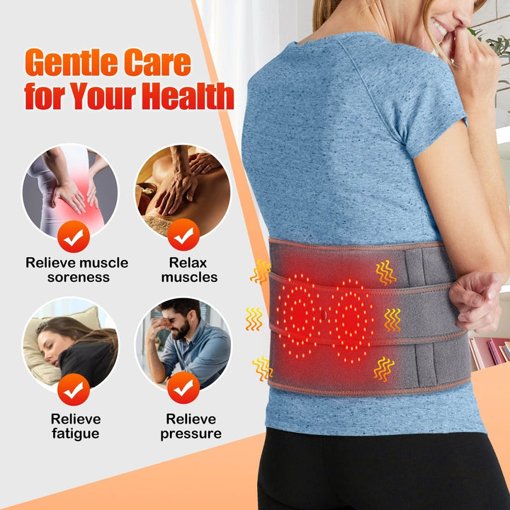 "Heizbare Lendenwirbelstütze mit einstellbarer Wärmetherapie, modernes Design, atmungsaktives Material, für Rückenschmerzlind