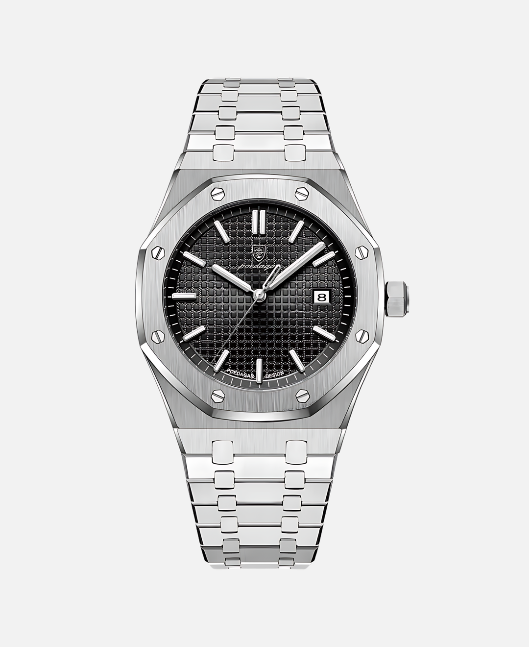 Herren Armbanduhr, 41mm Edelstahlgehäuse, Quarzwerk, kratzfestes Saphirglas, minimalistisches Zifferblatt, elegant.