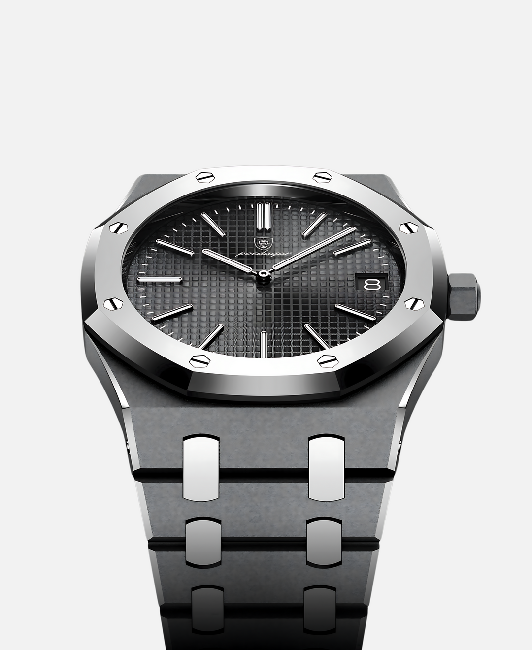 Herren Armbanduhr, 41mm Edelstahlgehäuse, Quarzwerk, kratzfestes Saphirglas, minimalistisches Zifferblatt, elegant.