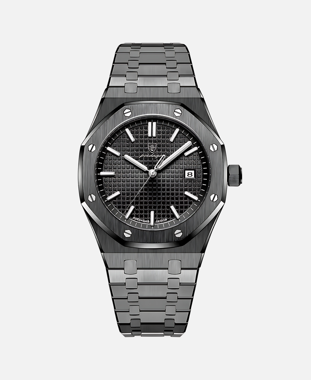 Herren Armbanduhr, 41mm Edelstahlgehäuse, Quarzwerk, kratzfestes Saphirglas, minimalistisches Zifferblatt, elegant.