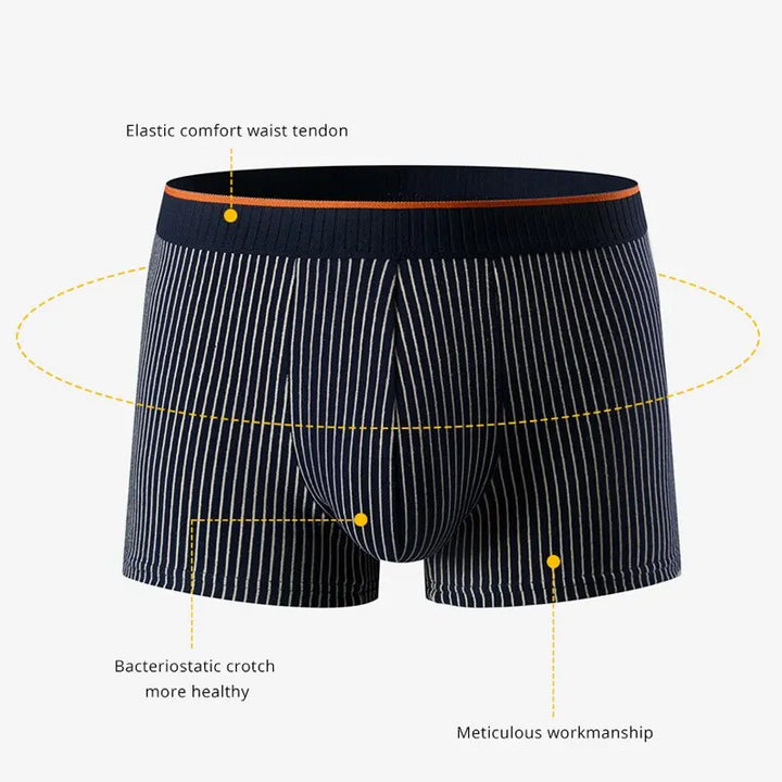 "Herren Boxershorts aus Baumwoll-Velours, weich, gestreift, elastisch, atmungsaktiv, für täglichen Komfort, verschiedene Desi