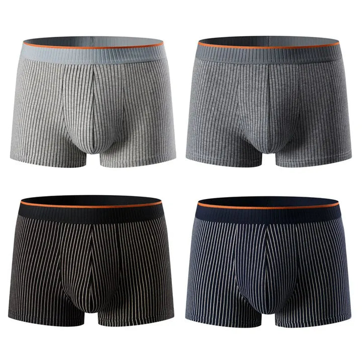 "Herren Boxershorts aus Baumwoll-Velours, weich, gestreift, elastisch, atmungsaktiv, für täglichen Komfort, verschiedene Desi