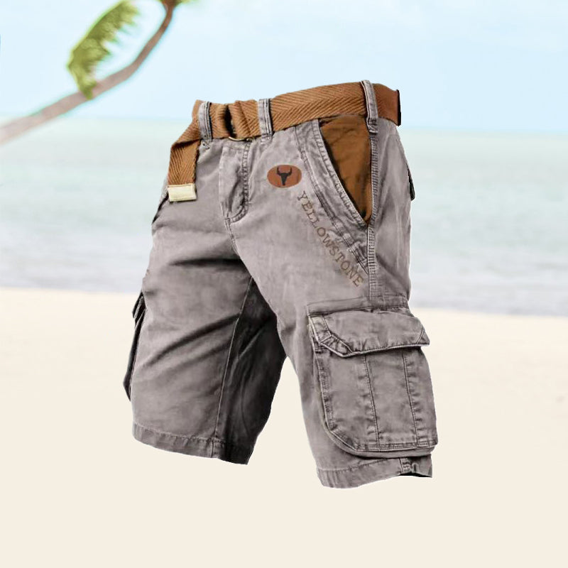 "Herren Cargo-Shorts mit praktischen Taschen, lockerem Schnitt, in verschiedenen Farben, ideal für Outdoor und Freizeit."