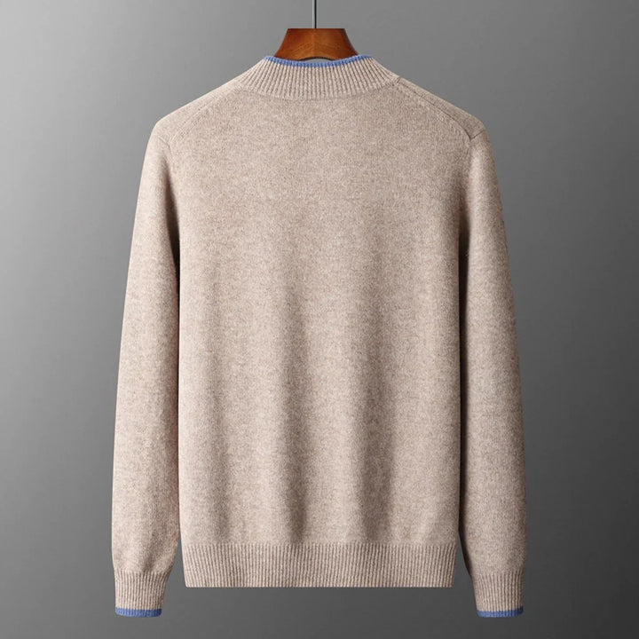 Herren Cashmere Zip Jacke in elegantem Stil, aus weichem Cashmere, mit praktischem Reißverschluss, ideal für Herbst.