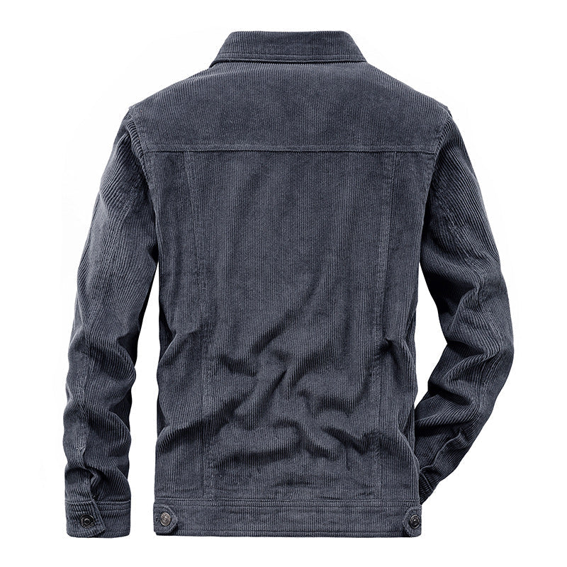 "Herren Cordjacke aus leichtem Cordstoff, modisch und vielseitig, stilvoll geschnitten, ideal für jeden Anlass."