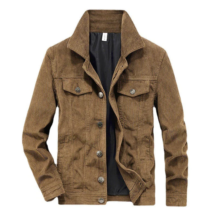 "Herren Cordjacke aus leichtem Cordstoff, modisch und vielseitig, stilvoll geschnitten, ideal für jeden Anlass."