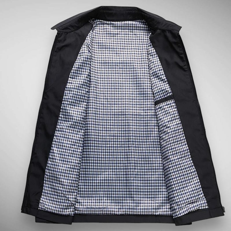 "Herren Feldjacke, leicht, wasserfest, stilvoll, in Khaki/Marineblau/Schwarz, ideal für Alltag und Outdoor-Aktivitäten."
