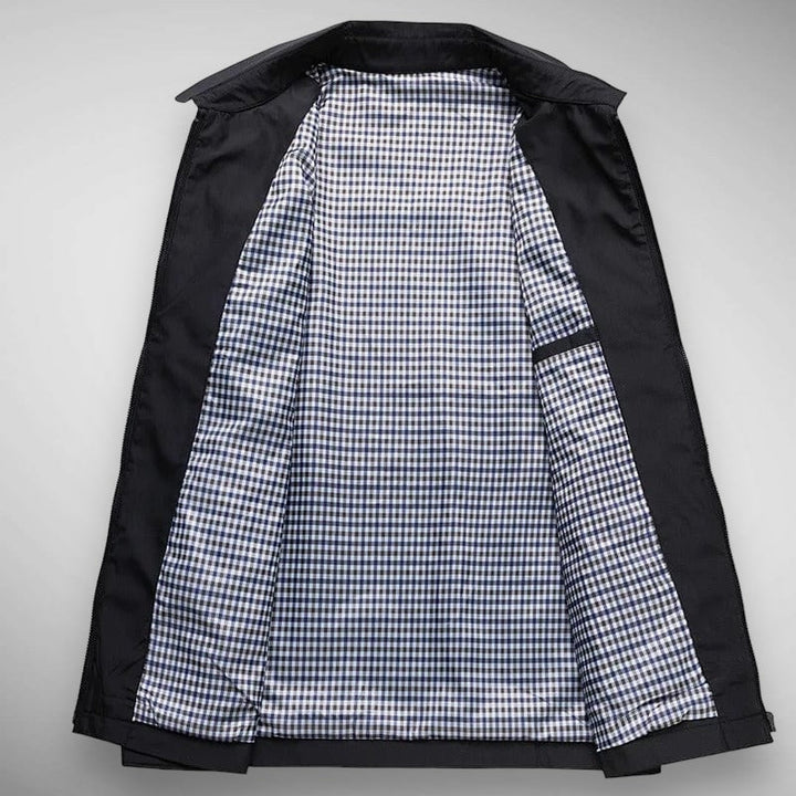 "Herren Feldjacke, leicht, wasserfest, stilvoll, in Khaki/Marineblau/Schwarz, ideal für Alltag und Outdoor-Aktivitäten."
